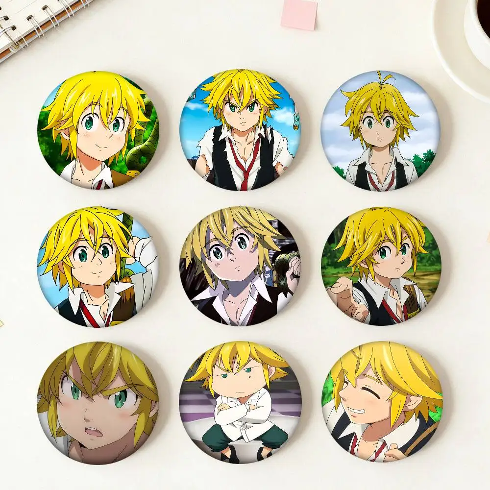 1pc Meliodas Anime Cartoon Characters Cartoon Style Badge Brooches On Backpack Decoration Round Enamel Pins For Accessorys
