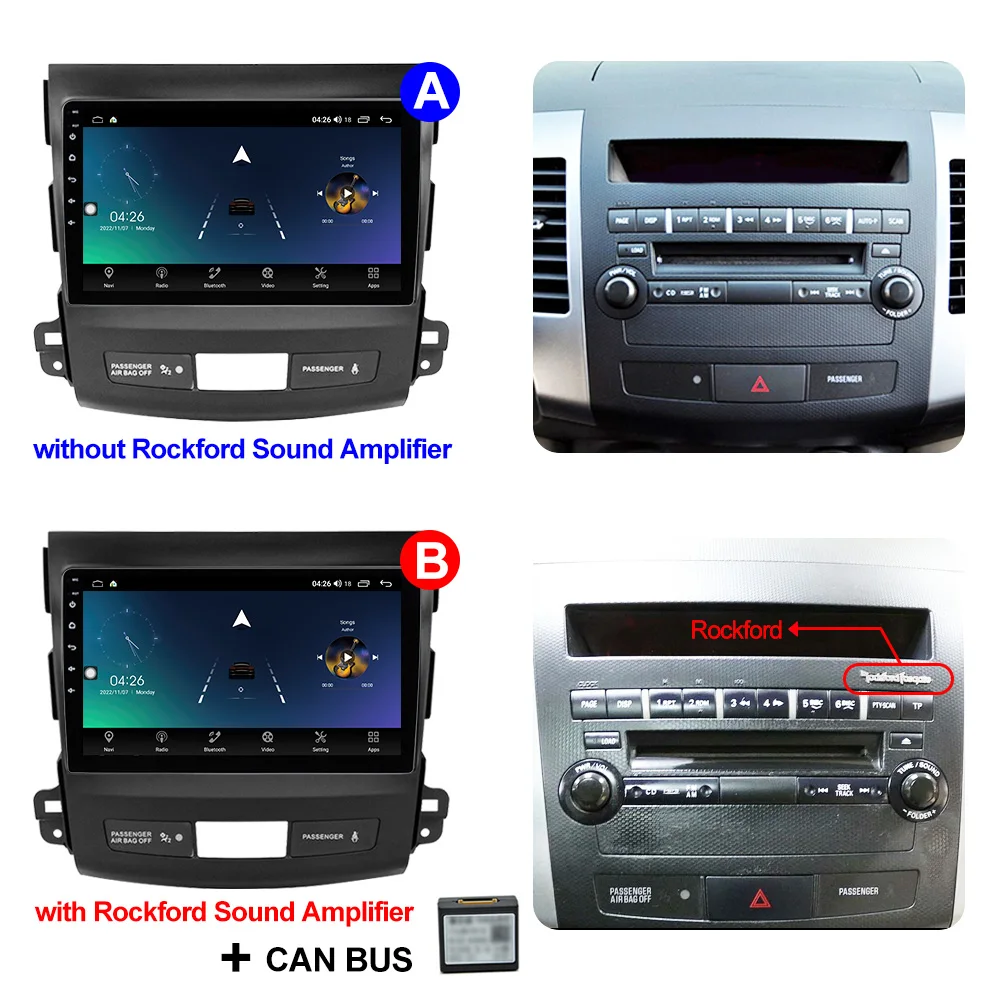 CAIXI GX9 2din Android 13 Car Radio Multimidia GPS Carplay Stereo For Mitsubishi Outlander Xl 2 2006-2011 For Citroen C-Crosser