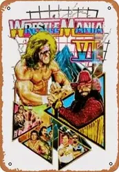 Ysirseu Metal Vintage Tin Sign Wrestlemania 6 Popular Wrestlers Sports Fan Funny Plaque Poster for Indoor Outdoor Yard Man Cave