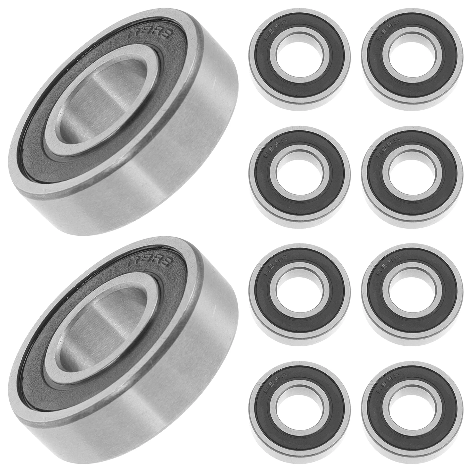 

10Pcs Double Sealed Roller Ball Bearings Carbon Steel Small Bearings High Speed Durable for Electric Motors Garden Use