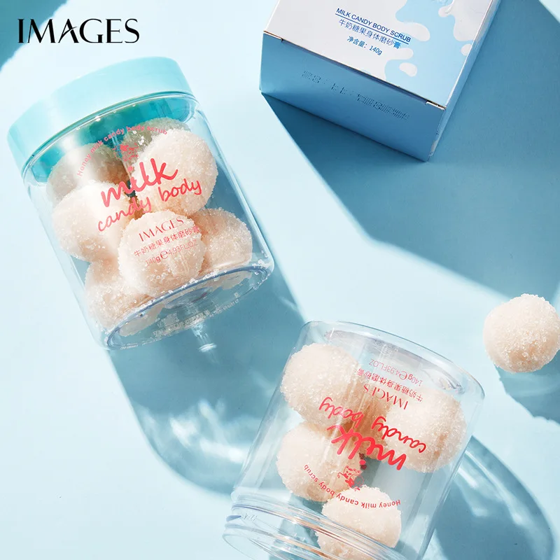 Peach Sugar Ball Body Scrub Body Wash Exfoliating Dead Skin Brighten Skin Tone Repair Improve Rough Whole Body Skin Care 140g