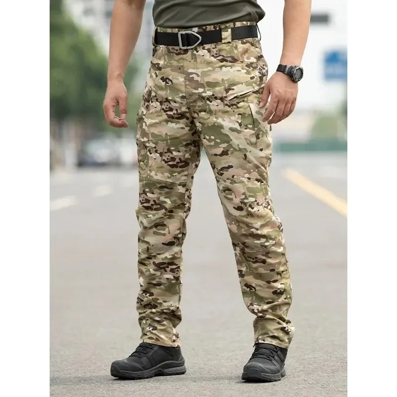 IX5 Tactical Cargo Pants Men Combat Trousers Army Military Pants Multiple Pockets Working Hiking Casual Men's Trousers