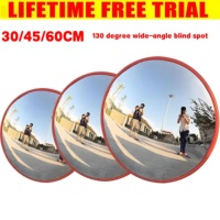 Unbreakable Convex Mirror for Road Traffic Safety 130 Degree Wide Angle Blind Spot Solution, Car Parking Security with Curved