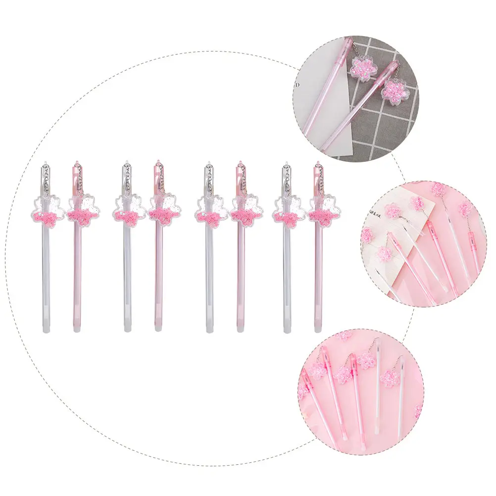 

8pcs Adorable Sign Portable Gel Pens Household Sequins Pens Smooth Writing Needle Nib Cap Cover Study Office Gift Friends Family
