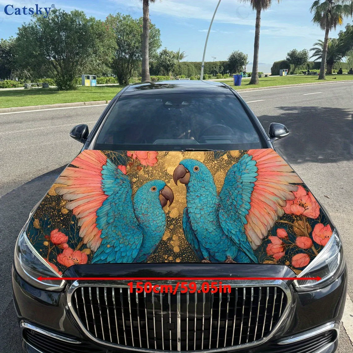 Beautiful parrot print,car hood stickers,PVC waterproof Self adhesive car hood sticker,car hood decoration protection stickers,A