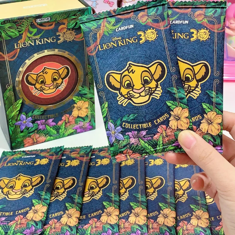 En stock, tarjetas coleccionables originales CARDFUN X DISNEY del Rey León, 30.º aniversario, para decorar regalos sorpresa de cumpleaños para fanáticos