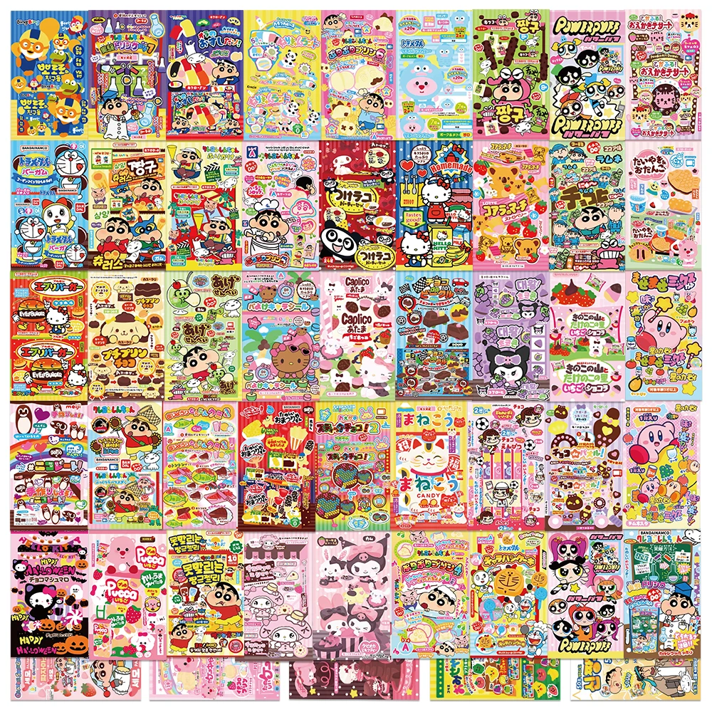 Bancs autocollants de dessin animé, sacs porte-bonheur, autocollant d'emballage, autocollant de poche décoratif mignon, reçu, matériel de bricolage Kawaii, jouet pour enfants, 50 pièces