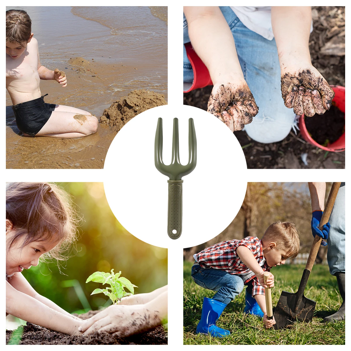 

2PCS Gardening Fork Hand Tool Sturdy Iron PE Handle Weed Cultivate Soil Aerate Comfortable Antislip Wooden Handle