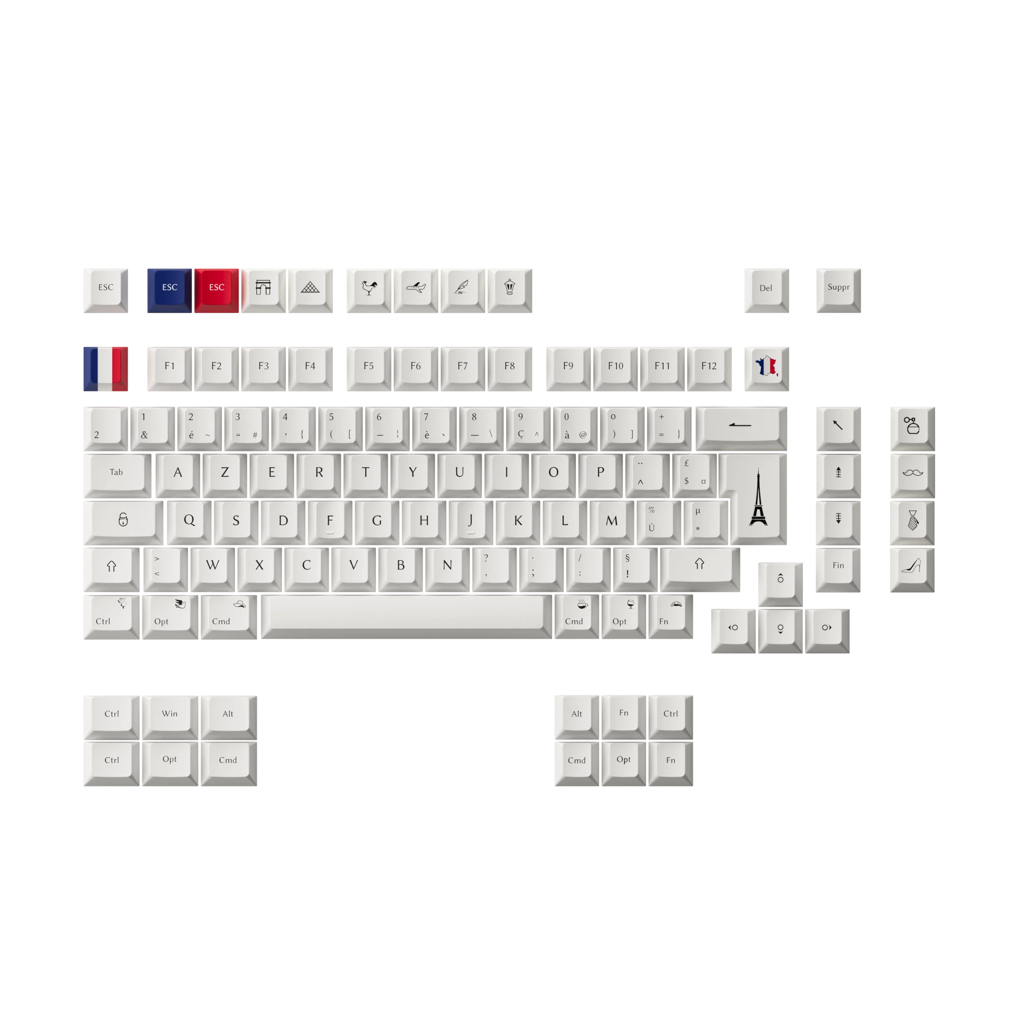 

AKKO BOW ISO FR Keycap Set PBT Dye-Sub Cherry Profile Keycaps (110-key)