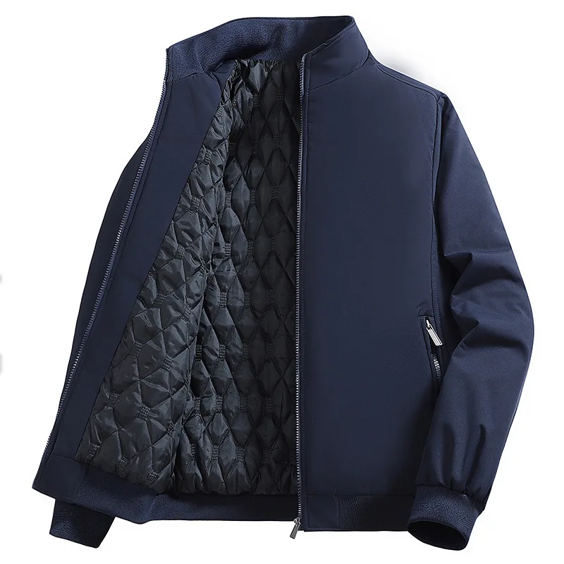 

Plus Size Cotton Middle-aged and Elderly, Stand Collar, Casual Trendy Versatile Cardigan Coat Men