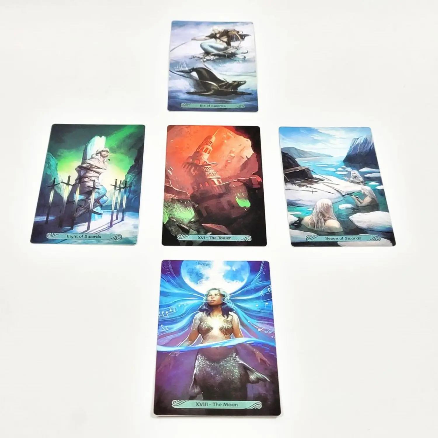 Hot Selling 12x7cm Tarot Mermaid Tarot 78 Cards Leisure entertainment Games Card, Family Gatherings Tarot Card Brochure Guide