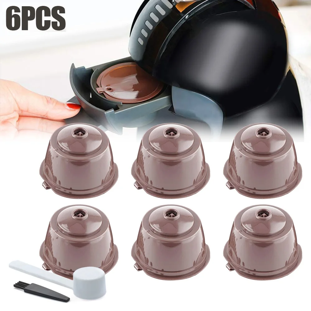 Reusable Coffee Capsules for Nescafe Dolce Gusto with Spoon And Brush - Refillable Pods Filter Cup Kit