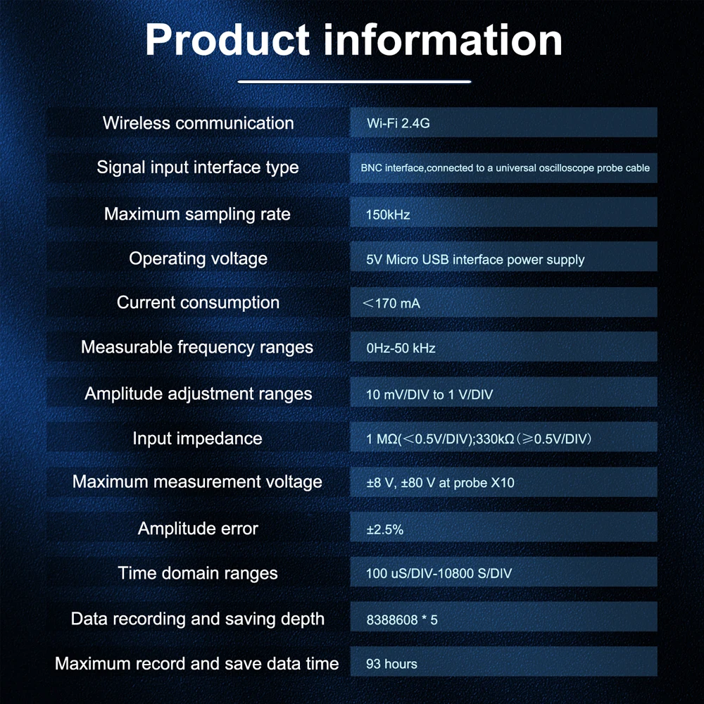 TOOLTOP Virtual Oscilloscope 5-channel Data Storage Acquisition Recorder 4 Measurment Modes Switchable