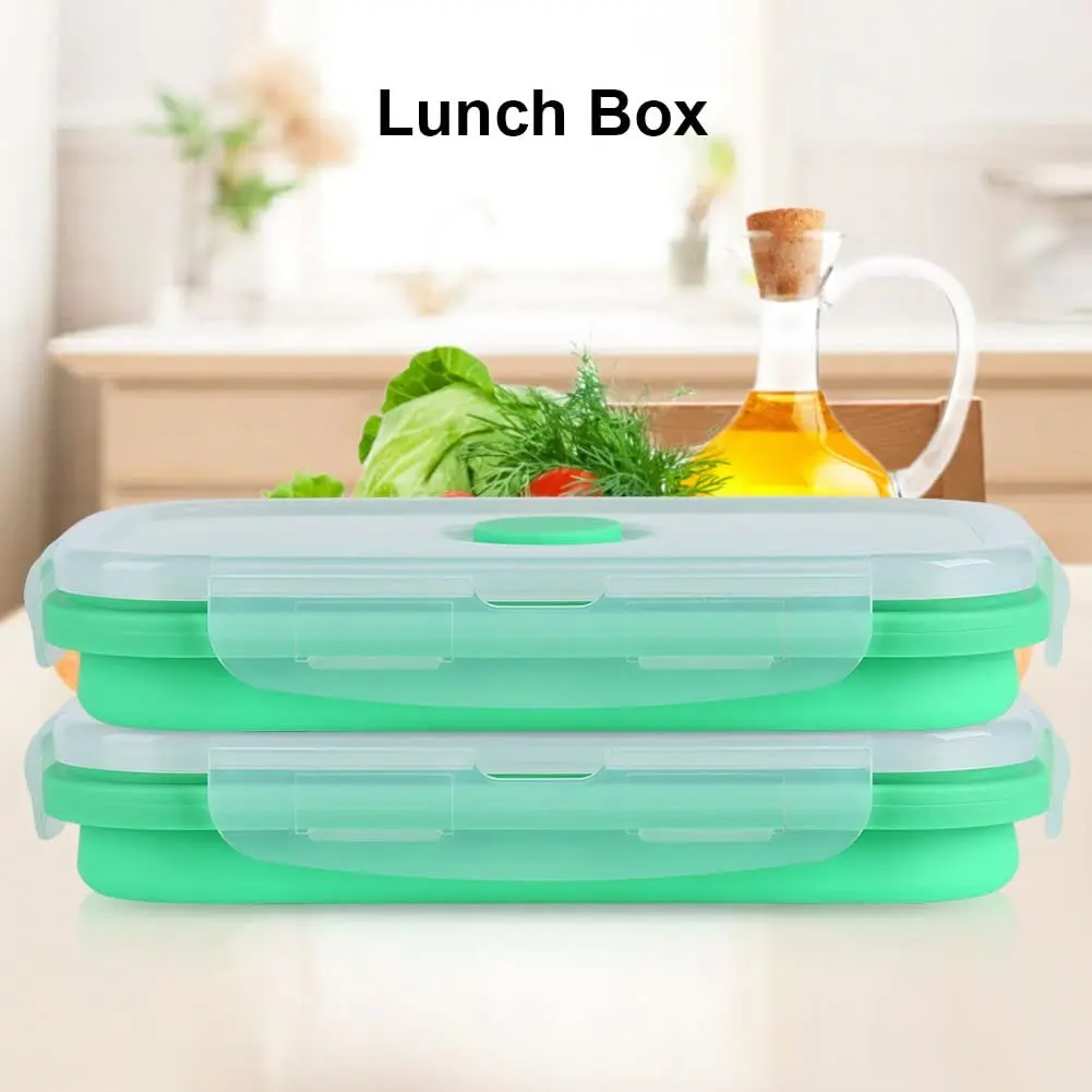 500ml Silicone Food Container Collapsible Portable Bowl Folding Food Storage Container Box Lunch Box