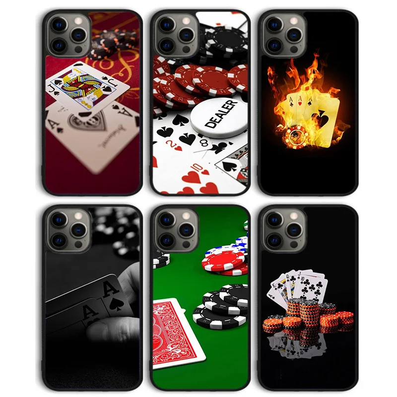 Poker Casino Art Pattern Phone Case Back Cover for iPhone 16 15 SE2020 14 13 11 12 Pro Max mini XS XR X PlusS Shell Coque