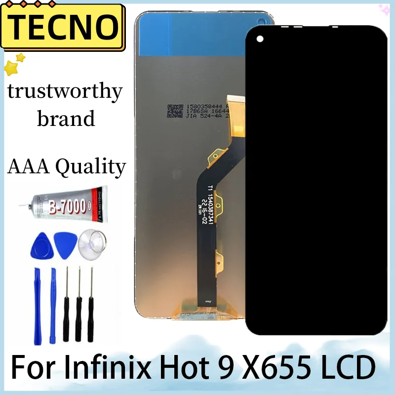 Tested For Infinix X655 Hot 9 LCD Display Touch Screen Digitizer Assembly for Spark 5 CD6 Camon 15Repair Replacement Parts