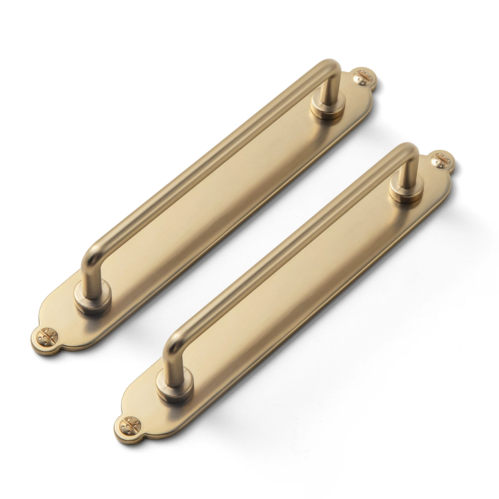 

Goo-Ki Champagne Bronze Drawer Handles with backplate Zinc Alloy Champagne Bronze Cabinet Knobs and Pulls for Kitchen Furniture