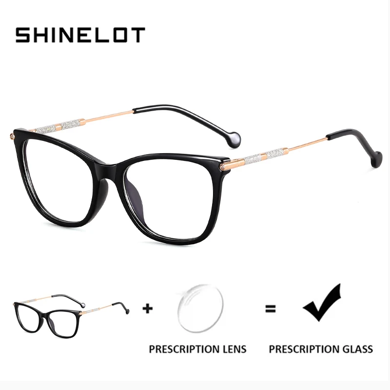 

SHINELOT 81156 Women Myopia Eyeglasses Progressive Prescription Female Glasses Cat Eye Anti Blue Light Photochromic Eyewear