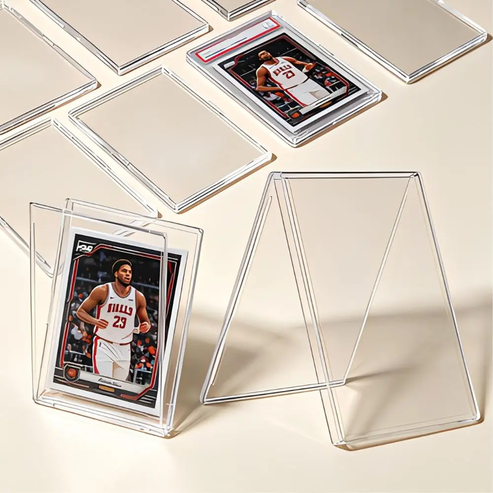 9pcs Clear Hard Plastic Card Brick Toploader Protector for Game Trading Photo Collectible Cards YMY