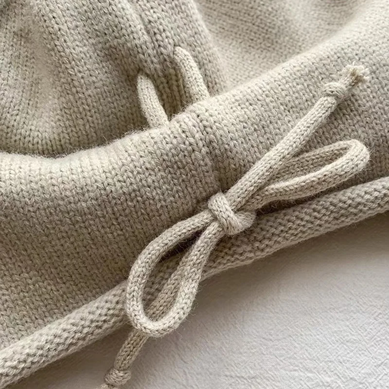 Czapka dziergana, czapka poporodowa, czapka na duży obwód głowy, ciepła czapka, czapka wełniana dla dzieci na jesień i zimę, czapka typu stacked, czapka dla par, czapka baotou.