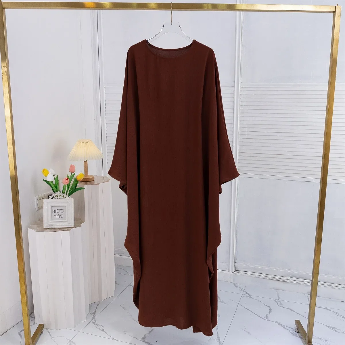 Muslim Abayas Loose Long Maxi Dresses Women Jilbabs Ramadan Dresses Muslim Islamic Dress Full Sleeve O-neck Casual Solid Abaya