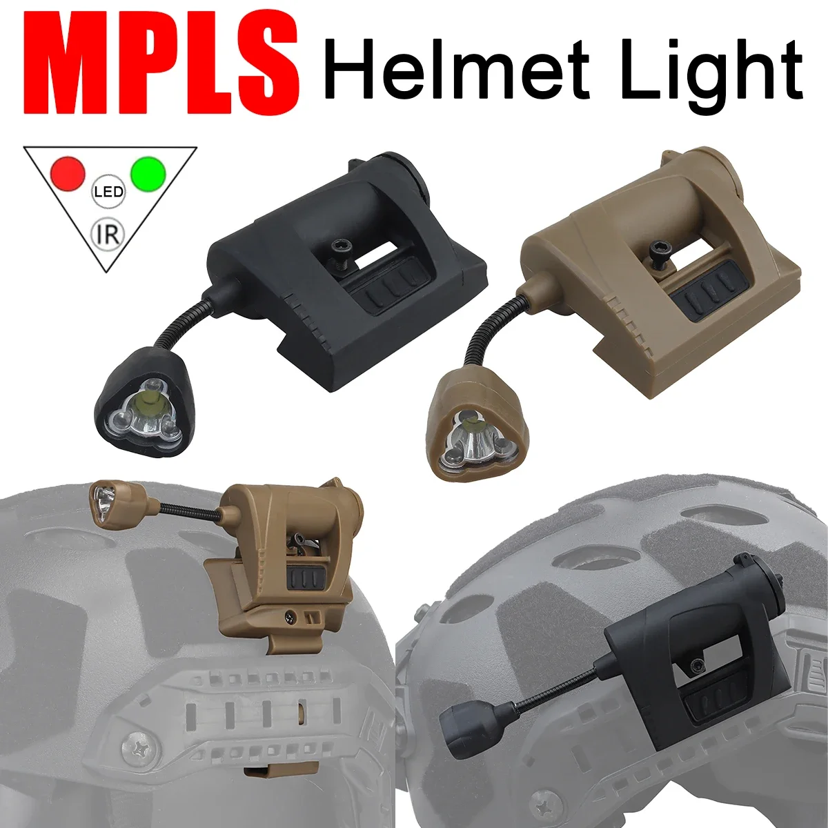 

Tactical MPLS Helmet Light MPLS Charge 4 Mode Green Red IR LED Helmet Lamp Energy Saving Hunting Airsoft FAST Helmet Flashlight