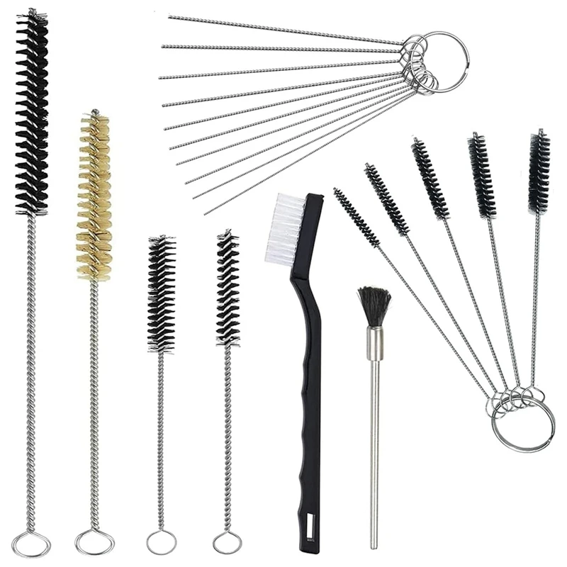 B08B-Sprayer Cleaning Kit 17 Pcs Multi-Purpose Paint-Gun Brush Cleaner Tool With Nylon Mini Tube Brushes And Needles