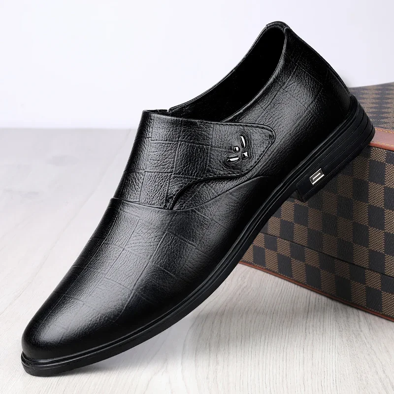 Luxury Mens Genuine Leather Loafers High Quality Men's Shoes Pointed Oxford Wedding Leather Men Dress Gentleman Office Man Shoes