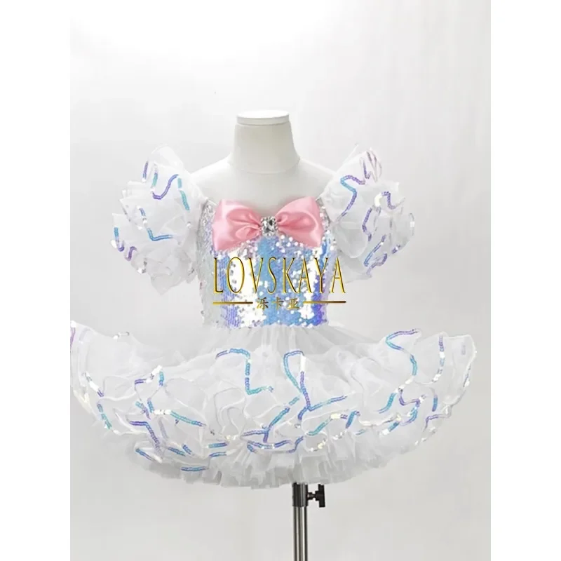 

kindergarten modern dance girl princess skirt sequin cute Children's performance costume for June 1st fluffy gauze skirt