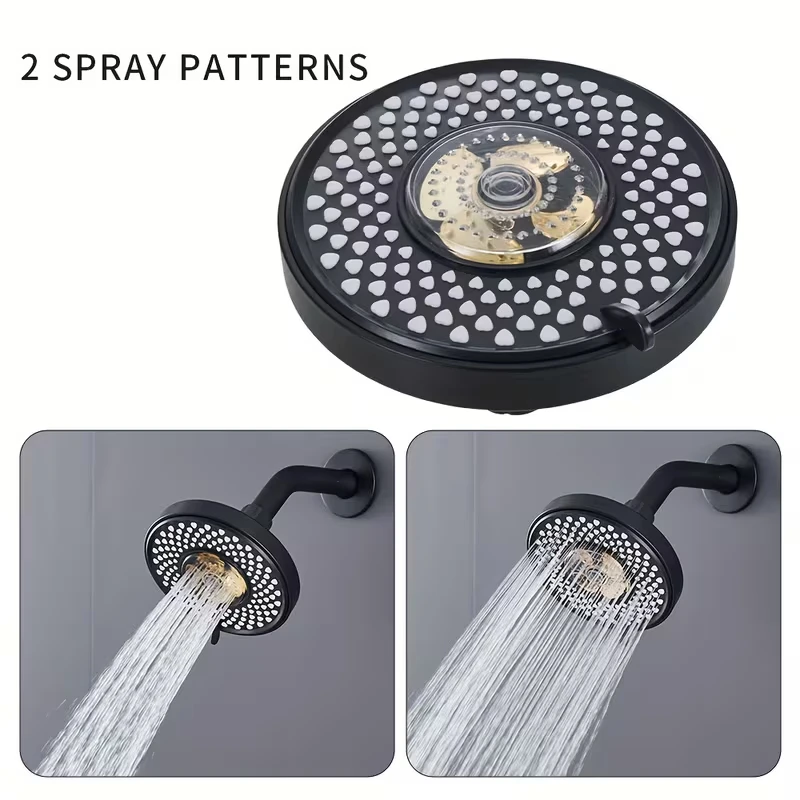 12cm Large Panel Boost Shower Head 2 Modes Adjustable High Pressure Shower Head with Silicone Nozzles Bathroom Accessories