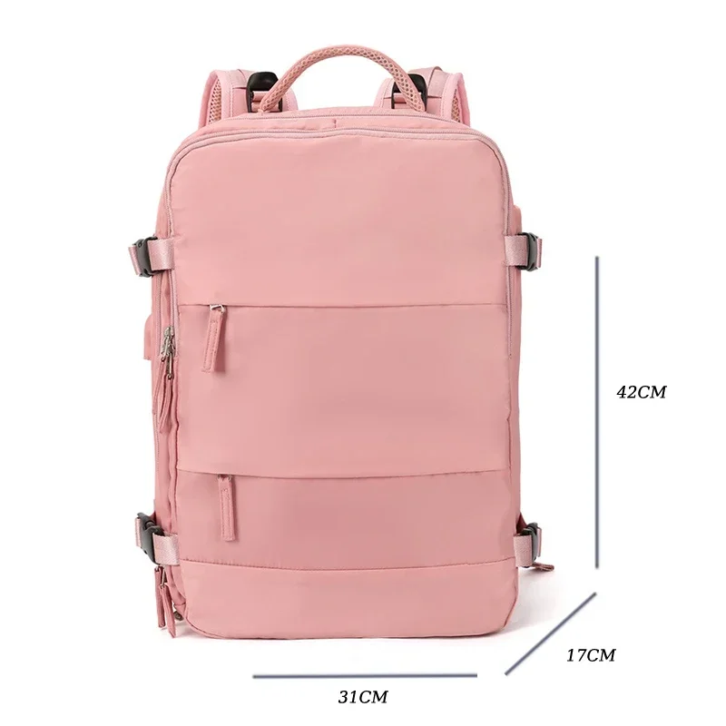 Women Backpack 17 Inch High-capacity Teenage Girl USB Charging Laptop Bags Independent Shoe Bag Travel Business Outdoor Knapsack