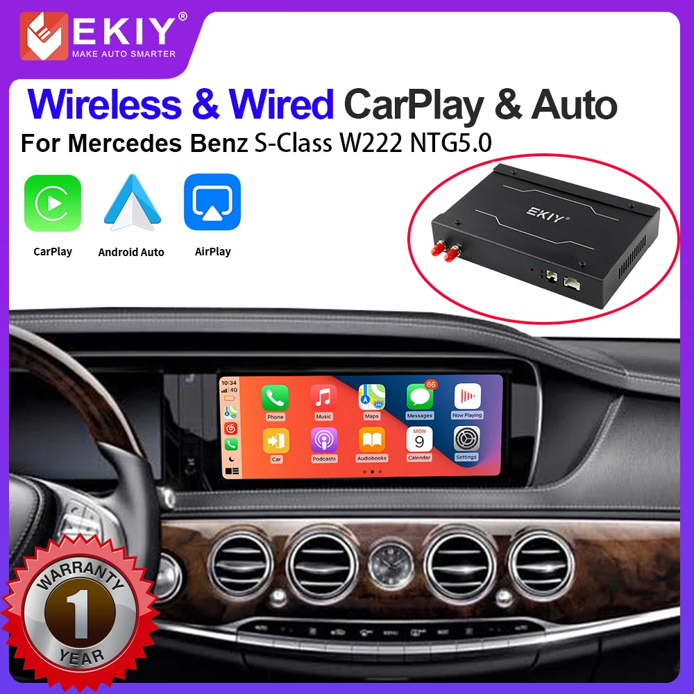 

EKIY Wireless CarPlay For Mercedes Benz S-Class W222 W217 2014-2018 With Mirror Link AirPlay Car Play Functions USB Camera View