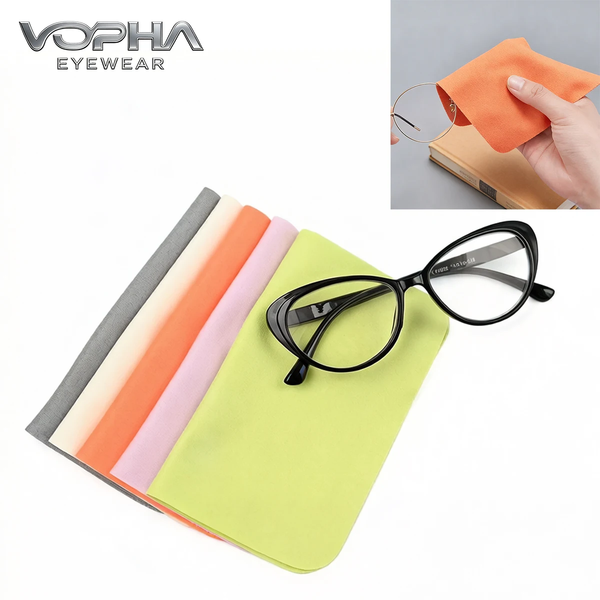 14x17CM Lens Clothes Eyewear Accessories Cleaning Cloth Microfiber Sunglasses Eyeglasses Camera Glasses Duster Wipes  PB01