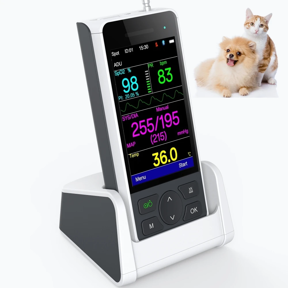 

New Upgrade 3.5" Color Vet – Handheld SPO2 NIBP TEMP for Clinic
