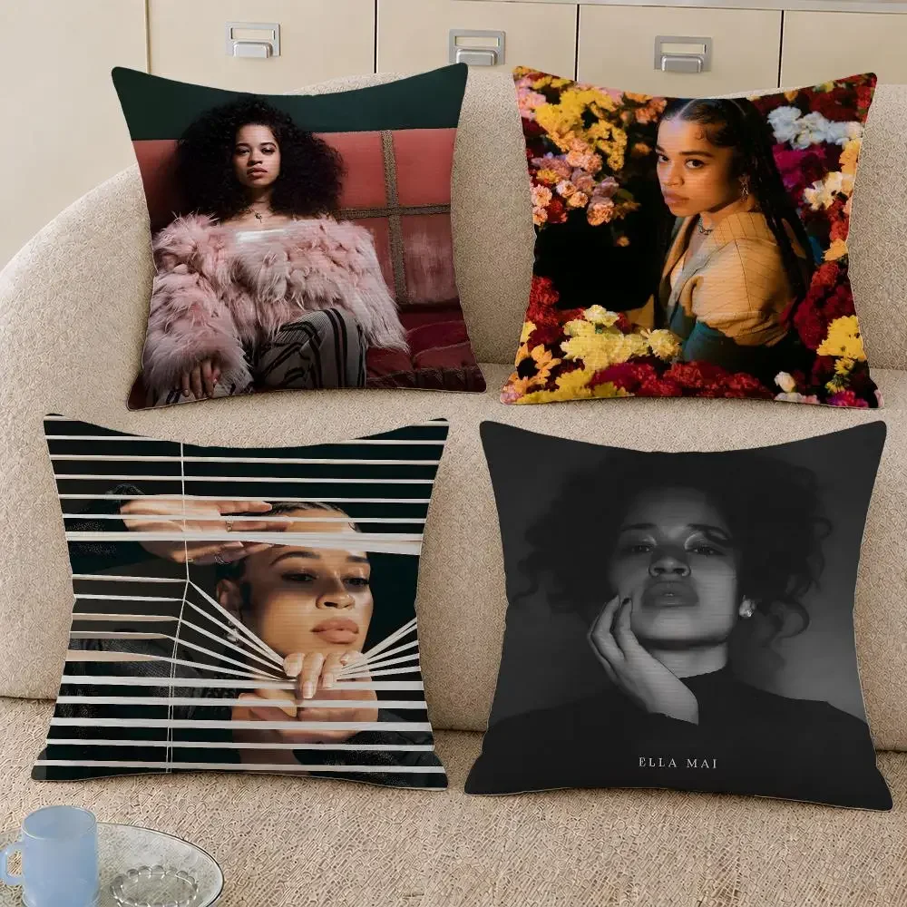 Singer Ella Mai British RnB Boo'd Up Cushion Cover Decorative Pillowcase Soft Short Plush Cozy Durable Sofa Home Decor Items