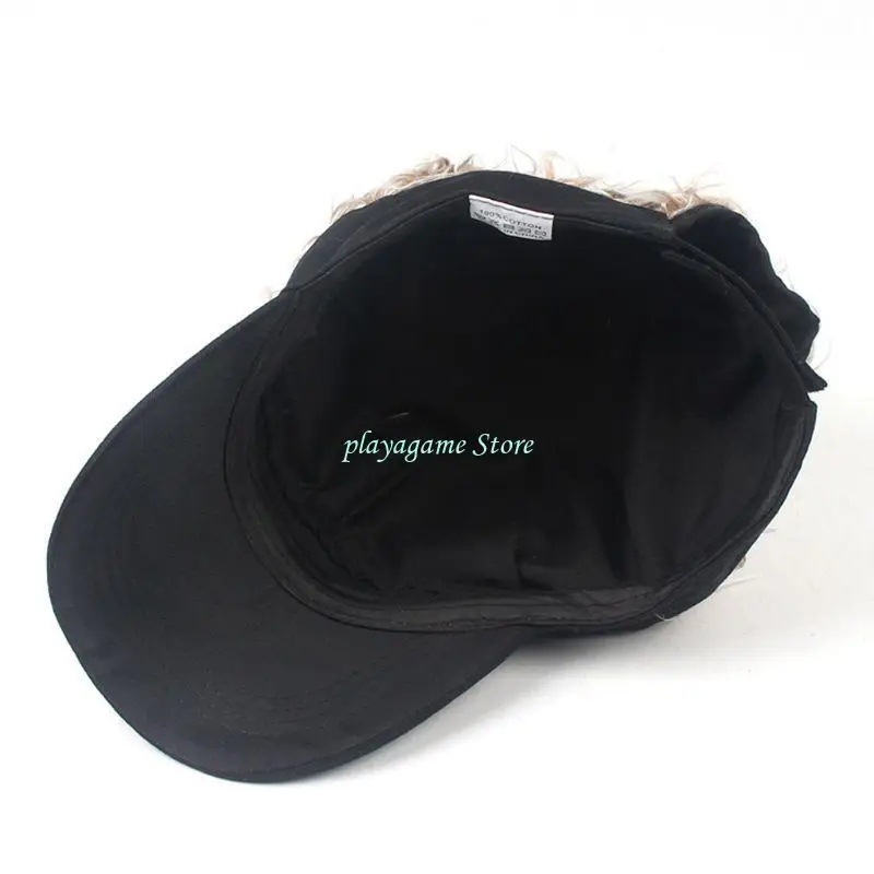 Y88A الكبار الاطفال مضحك قبعة بيسبول مع ارتفعت شعر مستعار وهمية بلون قابل للتعديل S #5