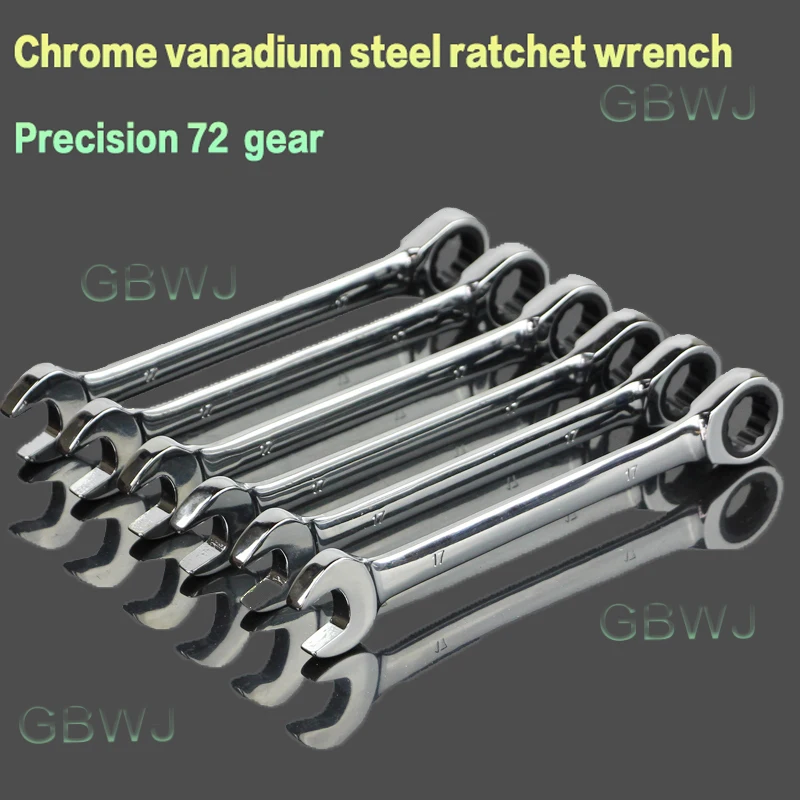 

Quick Ratchet Wrench 72 Teeth Multi Functional Open Type Plum Blossom Two-Way Wrench Auto Repair Hardware Wrench Tools 6-32mm