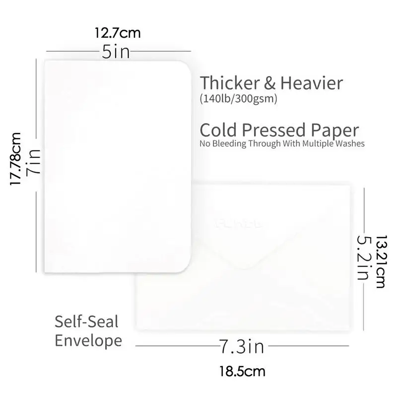 Watercolor Paper Cards With Envelopes 50X Blank Watercolor Postcards To Paint 5x7 Inch Heavyweight 140 Lb/300 Gsm Watercolor