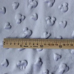 Micky Heart Pattern Ultrasoft Minky Fleece Fabric Micro Mink Baby coperta Comfort asciugamano cuscino Toy DouDou Fabric, 100% poliestere