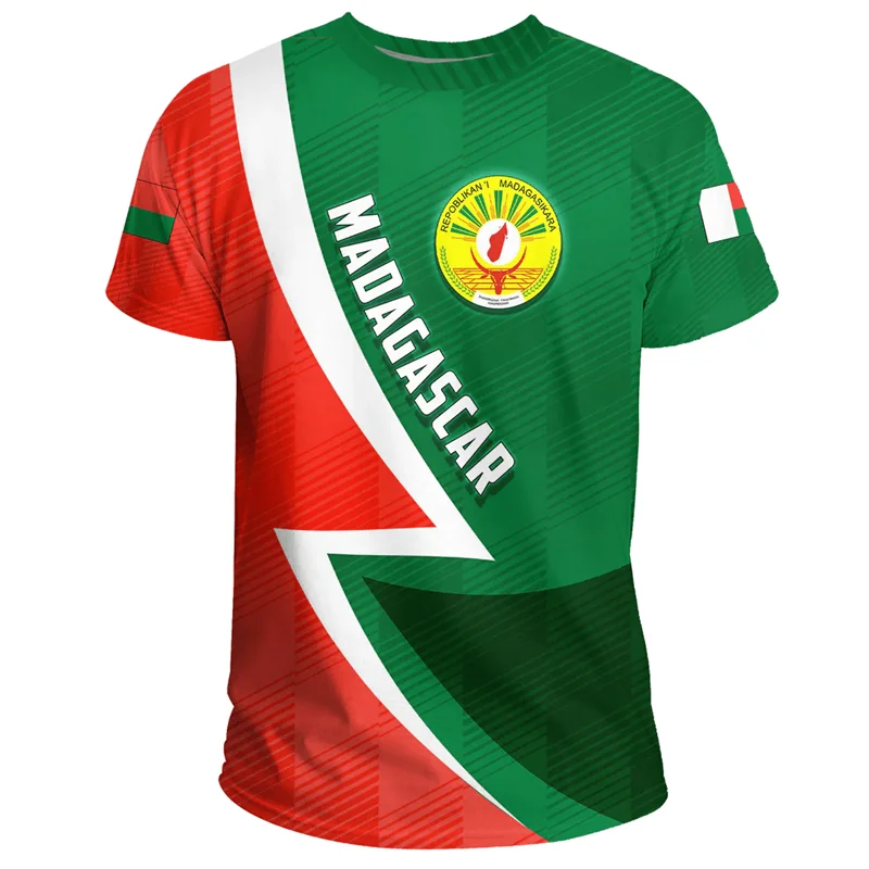 

Madagascar Flag Map 3D Printed T Shirt For Men Clothes Casual Kids T-Shirt National Emblem Tshirt Sport Male Jersey Africa Tops