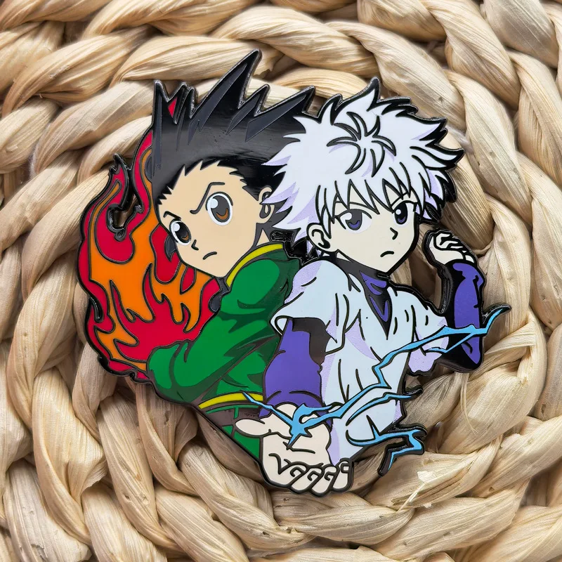 Anime hunter x hunter emblemas gon killua zoldyck broches mangá