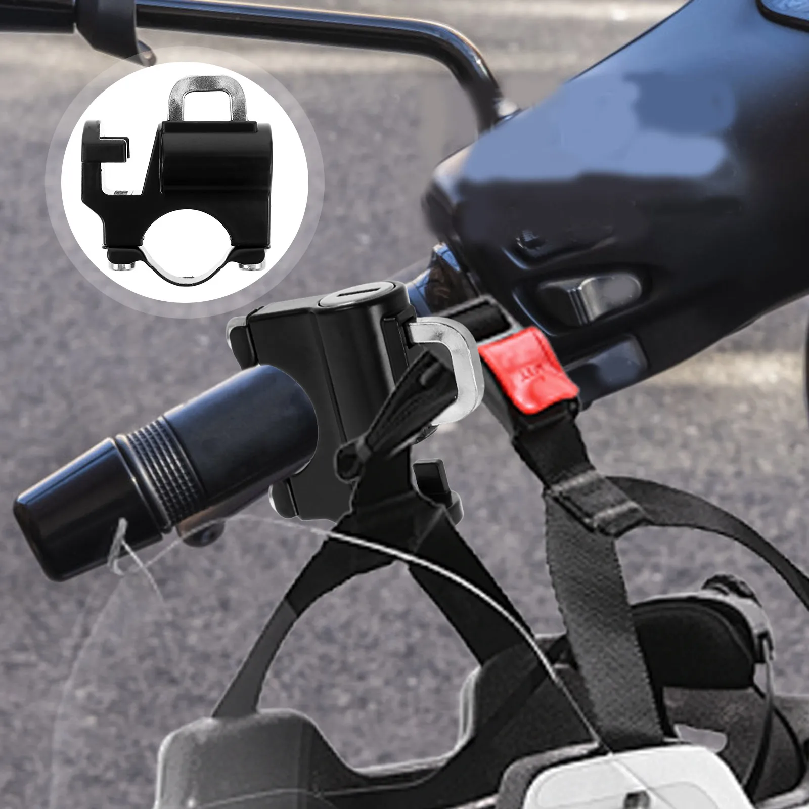 

1 Set Multifunctional Anti-Theft Security Lock Tamper-Proof Handlebar Lock With Hook For Motorcycle Scooter Fixing