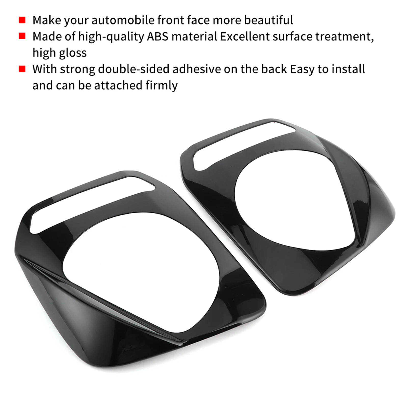 2Pcs Car Front Headlight Cover Headlamp Trim Decor Fit for Suzuki Jimny 2007‑2017