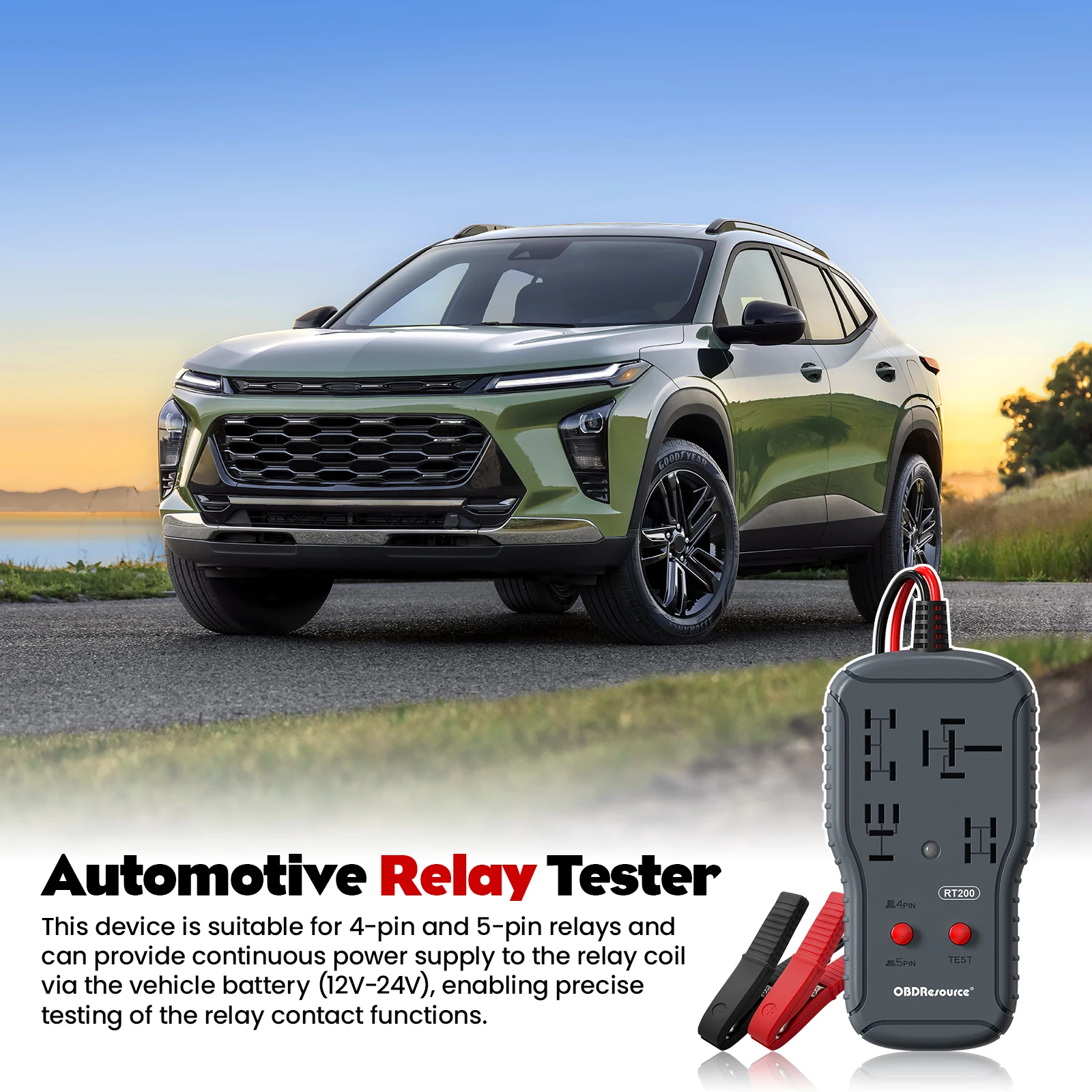 Car Relay Tester 12V/24V, 4Pin/5Pin Automatic Relay Detection Diagnostic Tool for Relay Tester with 4 Different Foot Positions image 5