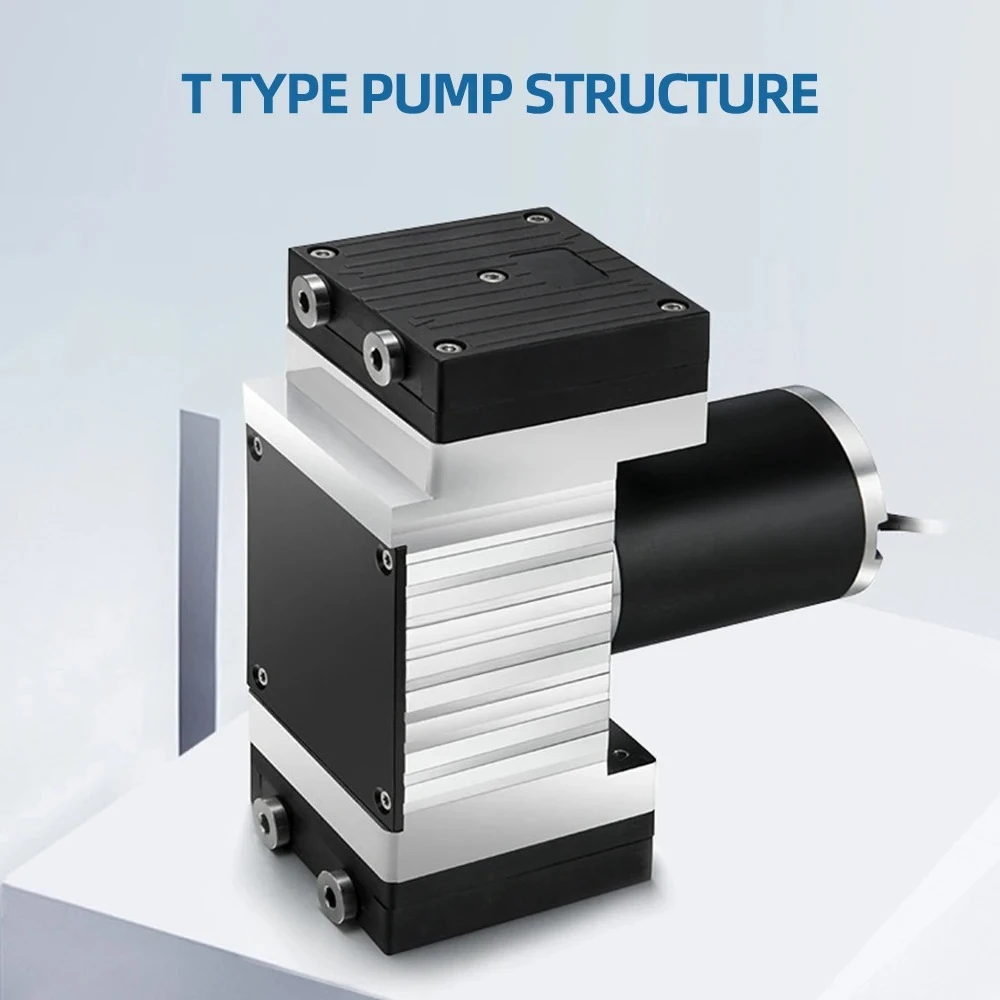 12/24V Oil-free Diaphragm Vacuum Micro Air Pump Aluminum Alloy Pump Body 100W 1bar Gas Sampling Micro Diaphragm Pump