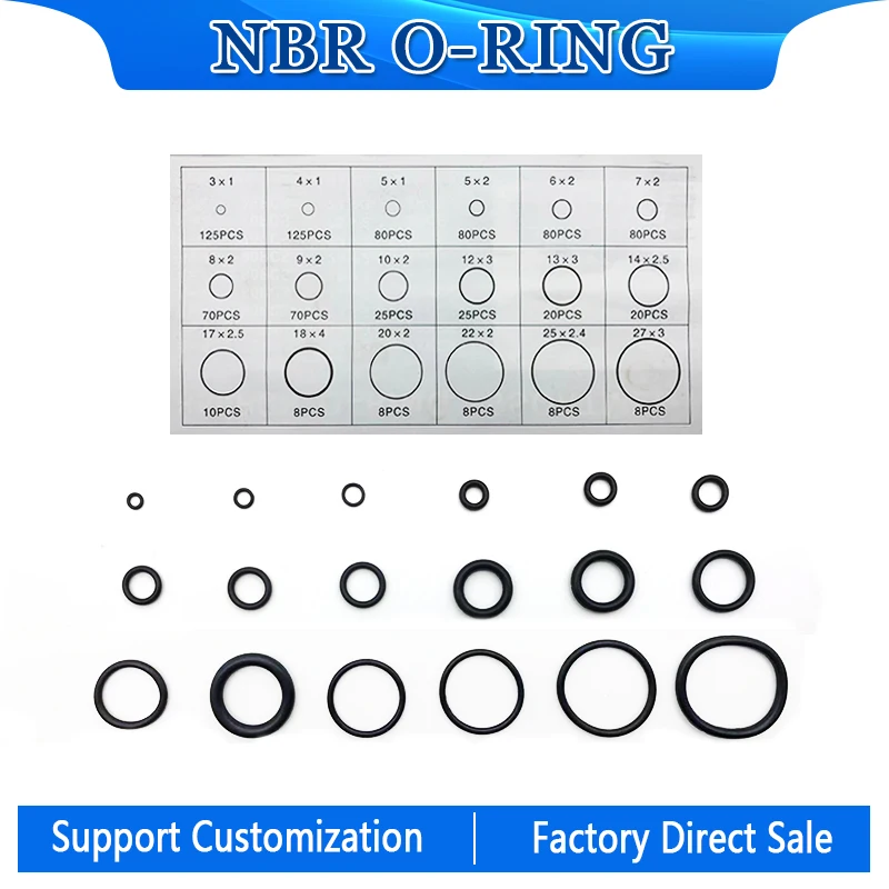 

Rubber O Ring Set Gaskets Seal Nitrile Rubber Bands High Pressure O-Rings Repair Kit Sealing Elastic Band O Rubber Rings 850pcs