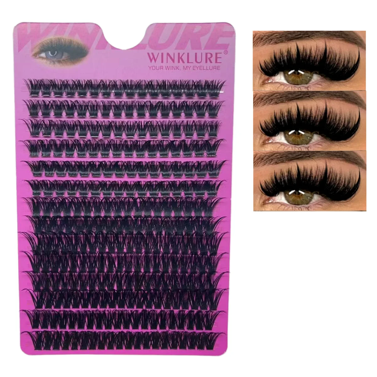 WINKLURE 280 Clusters of 60D False Mink Eyelashes D Curl Natural Eyelash Extensions Russian Strip Individual Eyelashes Makeup To