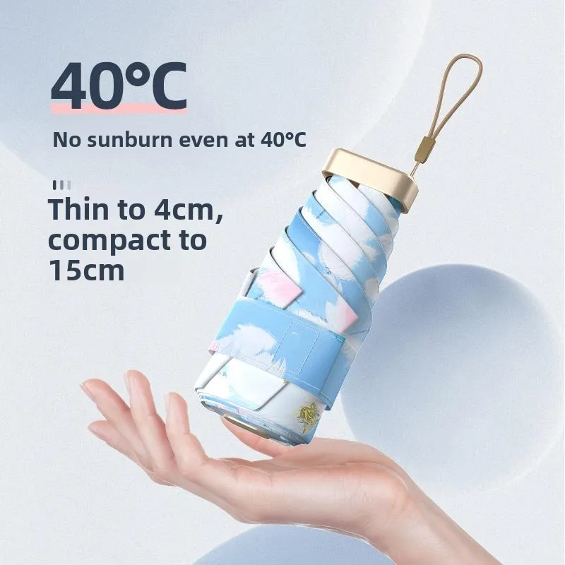 

Портативный большой зонт-капсула для женщин: защита от солнца и дождя, УФ-защита, для путешествий