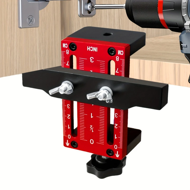 

Aluminum Cabinet Door Positioning Jig, Precision Measurement Drilling Tool,Manual Tool Kit for Home Renovation,No Power Required