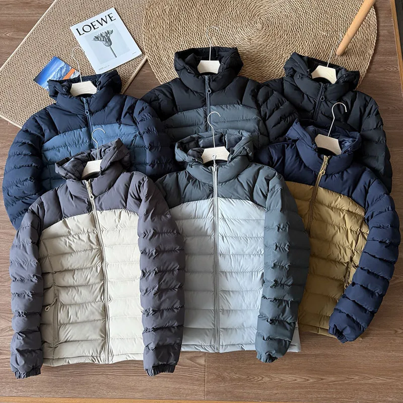 

ARC's Same Style Outdoor Hiking Camping Fishing, Traveling, Outing, Self-driving, Color-blocked Hooded Warm Cotton-padded Jacket